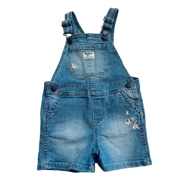 OshKosh B'gosh Other - OshKosh B'gosh Blue Overalls with Butterfly Embroidery